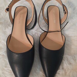 HEUIVZAR 10 NWT Slingback Pointed Toe Kitten Low Heel Ankle Strap Dress Shoe